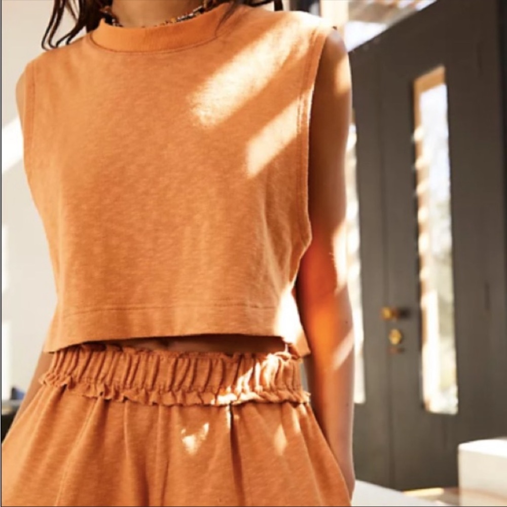 Free people beach short and cropped shirt set